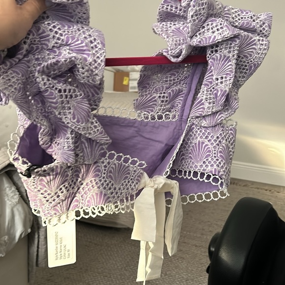 SAYLOR Rogue Lilac Eyelet Crop Top NWT! - Picture 6 of 8
